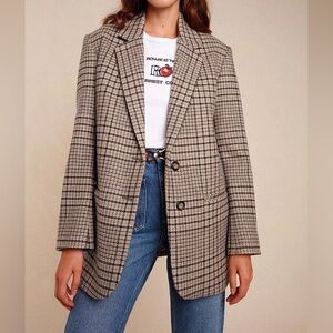 Rouje Plaid Blazer in Brown and Black